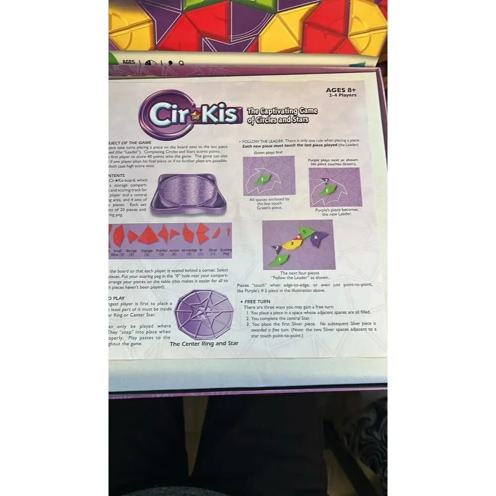 Cir Kis Captivating Game Of Circles & Stars Hasbro Parker Brothers Complete Exc